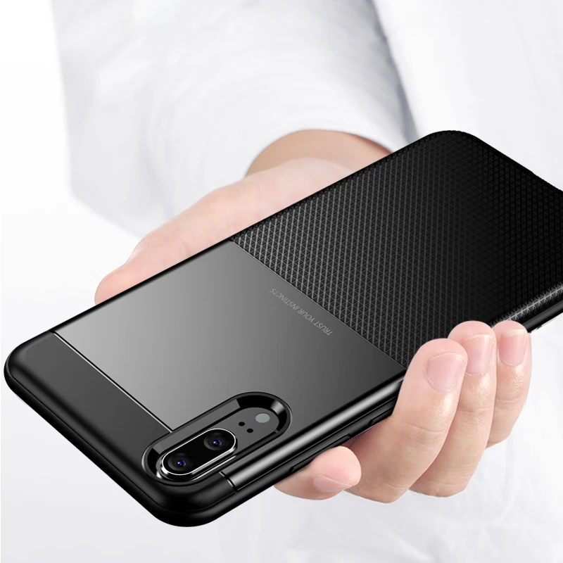 LUPHIE Shockproof Case For Huawei P20 Pro Lite Armor Cases Soft TPU Cover Business Silicone |