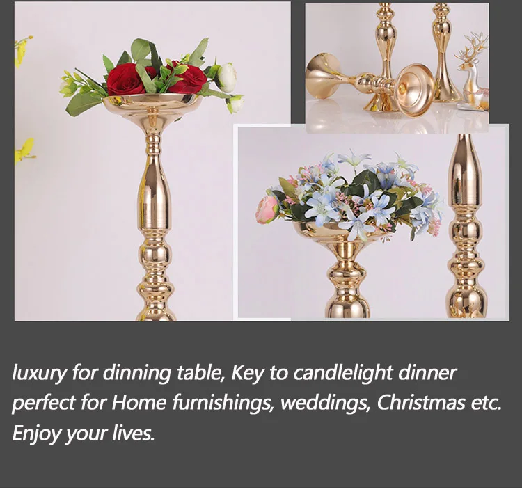 Golden Candlestick Flower Vase (5)
