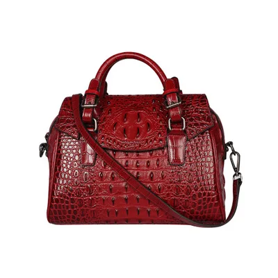 

luxury alligator pattern totes for women novelty 100% real cow leather red green purple one shoulder bag vintage crossbody bag