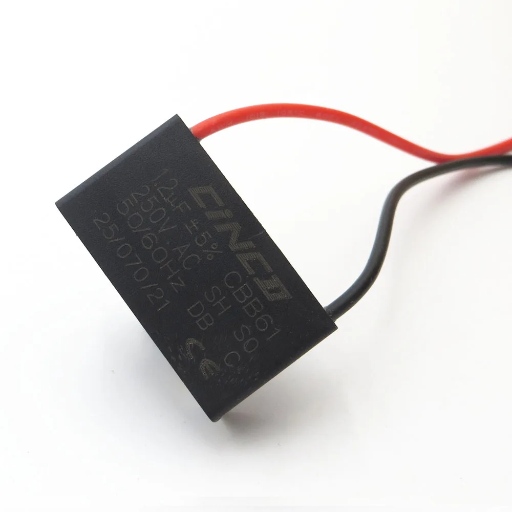 Конденсатор двигателя электрический вентилятор CBB61 1 2 мкФ 250 220 V провода