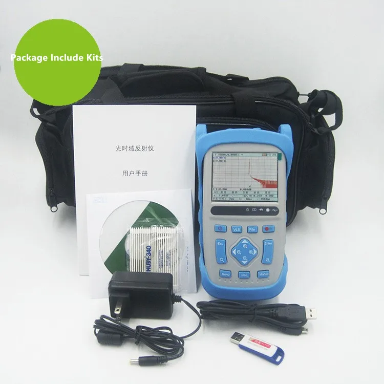 

1310/1550nm Fiber Optic OTDR Reflectometer 32/30dB 1.5/8m Dead Zone, with Carrying Bag, FC/SC/ST Connectors ftth OTDR