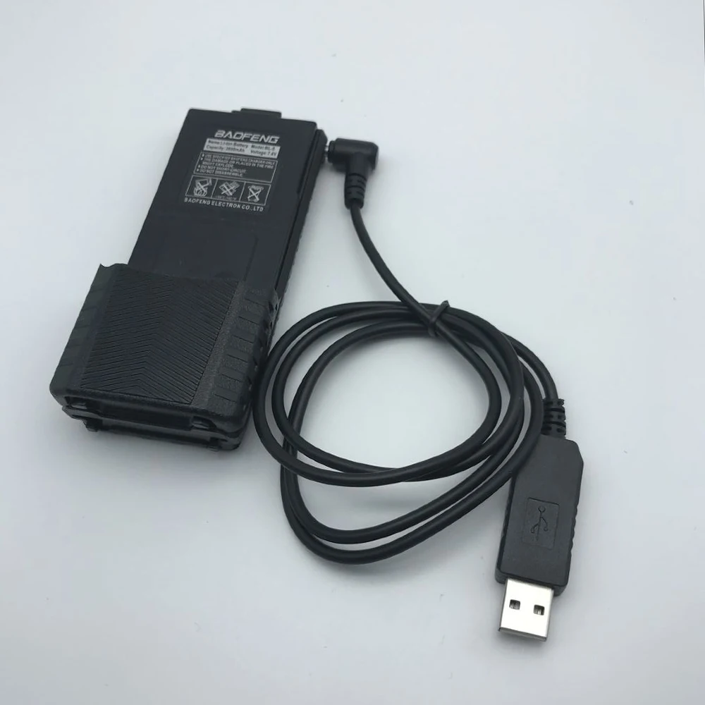 

New USB Charge Cable For BAOFENG 5R Extend Battery Car Charger Walkie Talkie Accessory