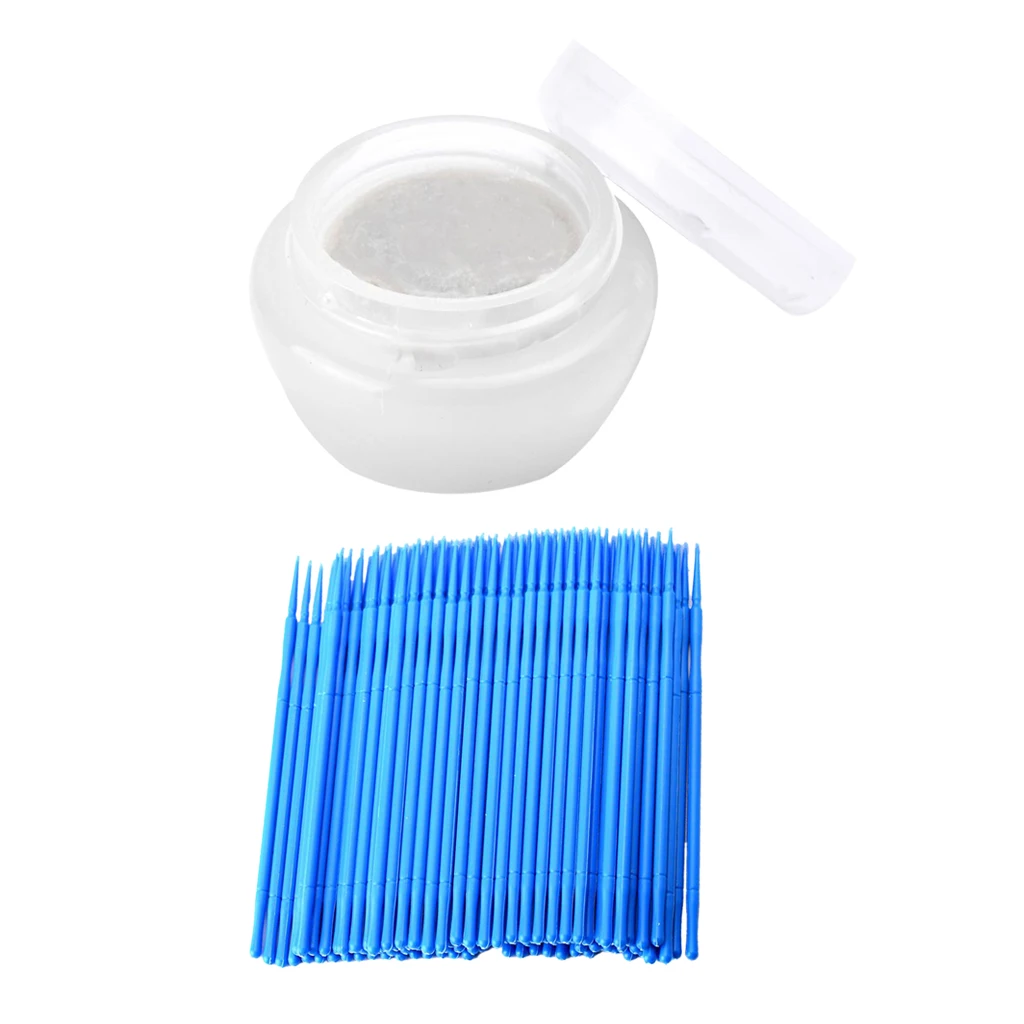 

5g Cream Type Glue Remover Gentle for Eyelash Extension Makeup Tool + 100pcs Disposable Micro Swabs Mascara Wands