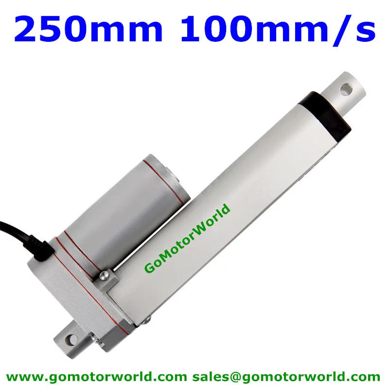 Meilleur fabricant d'actionneur linéaire électrique 12V, 24V, 250mm, course 1600n, charge, 100 mm/s, actionneur de vitesse linéaire à taux élevé