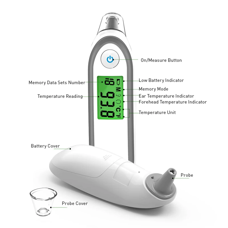 Медицинский инфракрасный термометр с термометром для ушей, цифровой термометр для малышей, бесконтактный термометр для тела