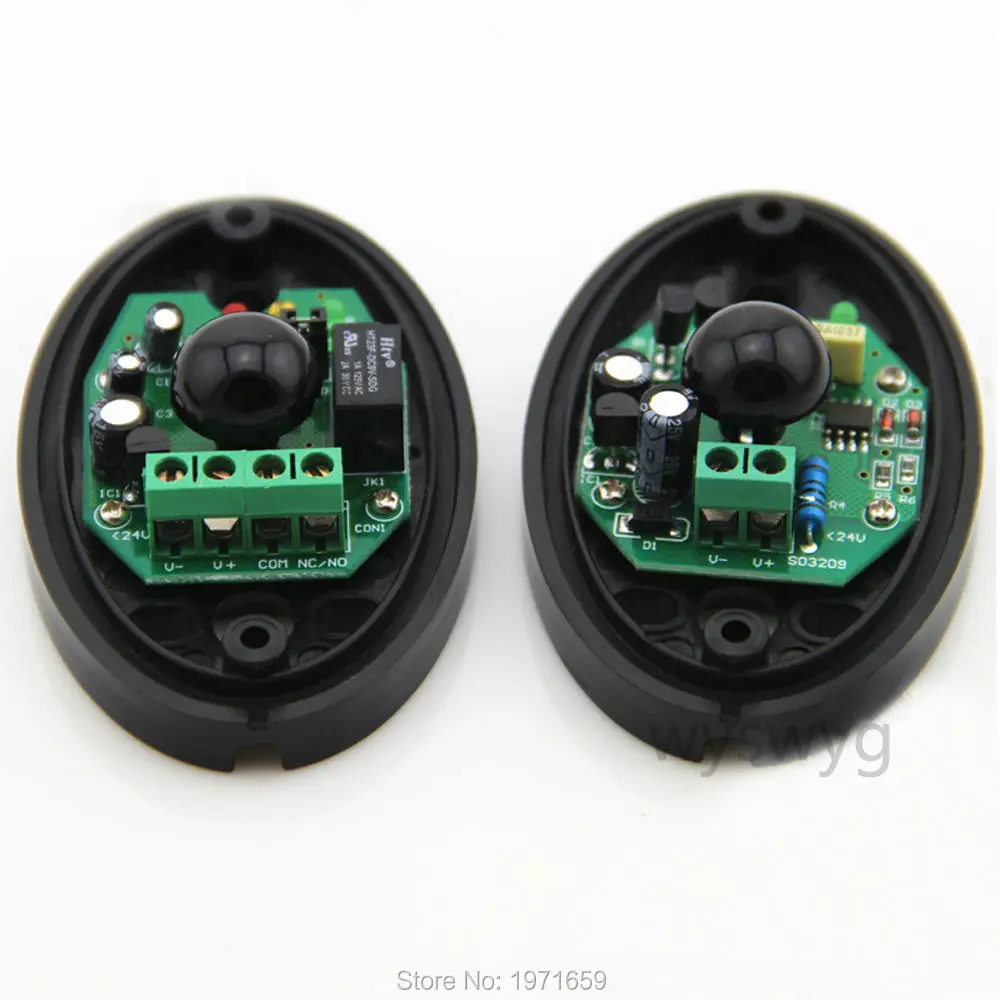 2Pairs Black Infrared Sensor Single Beam Alarm Photoelectric Detector for Home Security and Automation match with gate opener lpsecurity 200m ir sensor gsm alarm security infrared beam detector 3 beam photoelectric security infrared sensor