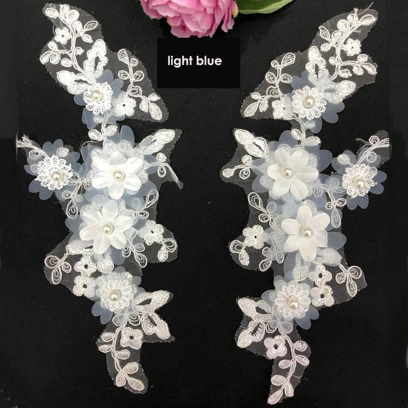 lace appliques light blue