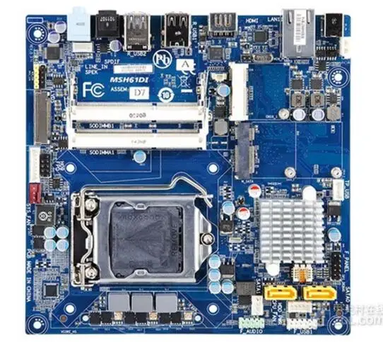 Оригинальная б/у материнская плата для Gigabyte 10 17 х17 HTPC MSH61DI H61 Socket LGA 1155 DDR3l 1 35 V в