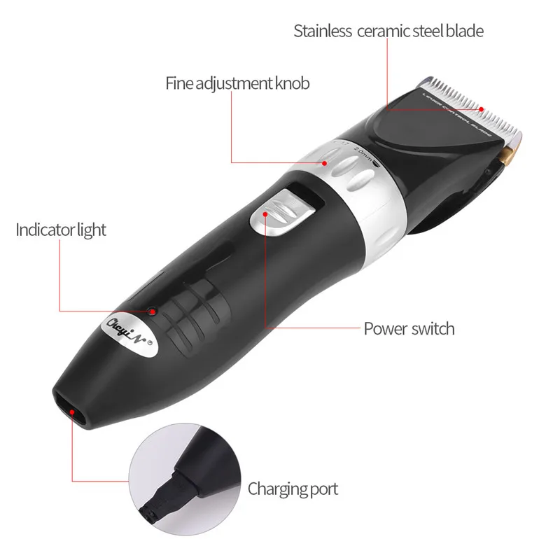 Профессиональный электронный триммер для волос Аккумуляторная Беспроводная Машинка для стрижки волос керамическое лезвие низкий уровень шума Набор для стрижки волос для мужчин 36