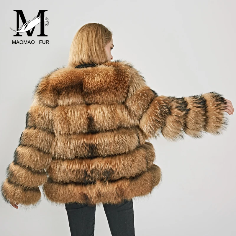 MAOMAOFUR пальто из натурального меха енота Женское зимнее теплое с длинными рукавами одежда женская натуральная меховая шуба натуральный мех куртка