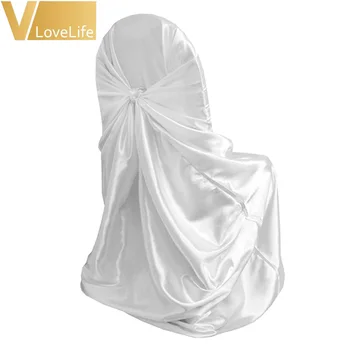 

10pcs/lot Wedding Universal Self Tie Satin Chair Cover Banquet Event Xmas Home Hotel Dinner Wedding Party Decoration Supply