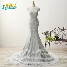 Echt Fotos Elegante Lange Silbrig Glänzende Perlen Nixe-abschlussball Mit Perlen Lange Mädchen Meerjungfrau Abendkleid