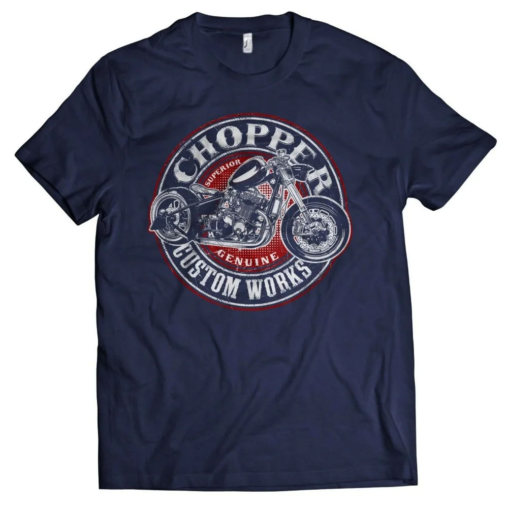 Байкерская футболка мотоцикл Chopper Oldschool заказной моторад летом поп хлопок короткий рукав мужская футболка забавная футболка