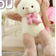 Прекрасный плюшевый мишка игрушка кукла светло-коричневый Мишка с бантом подарок на день рождения около 120 см