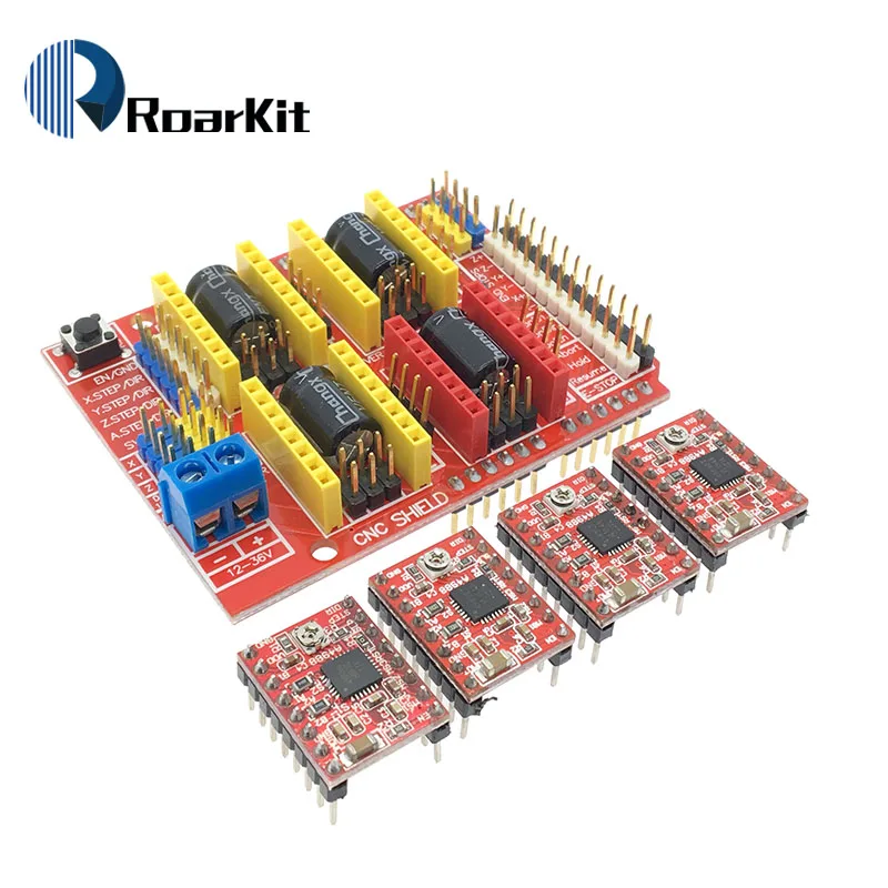 CNC щит v3 гравировальный станок/3d принтер/+ 4 шт. A4988/DRV8825/AT2100 драйвер Плата расширения для Arduino DIY K