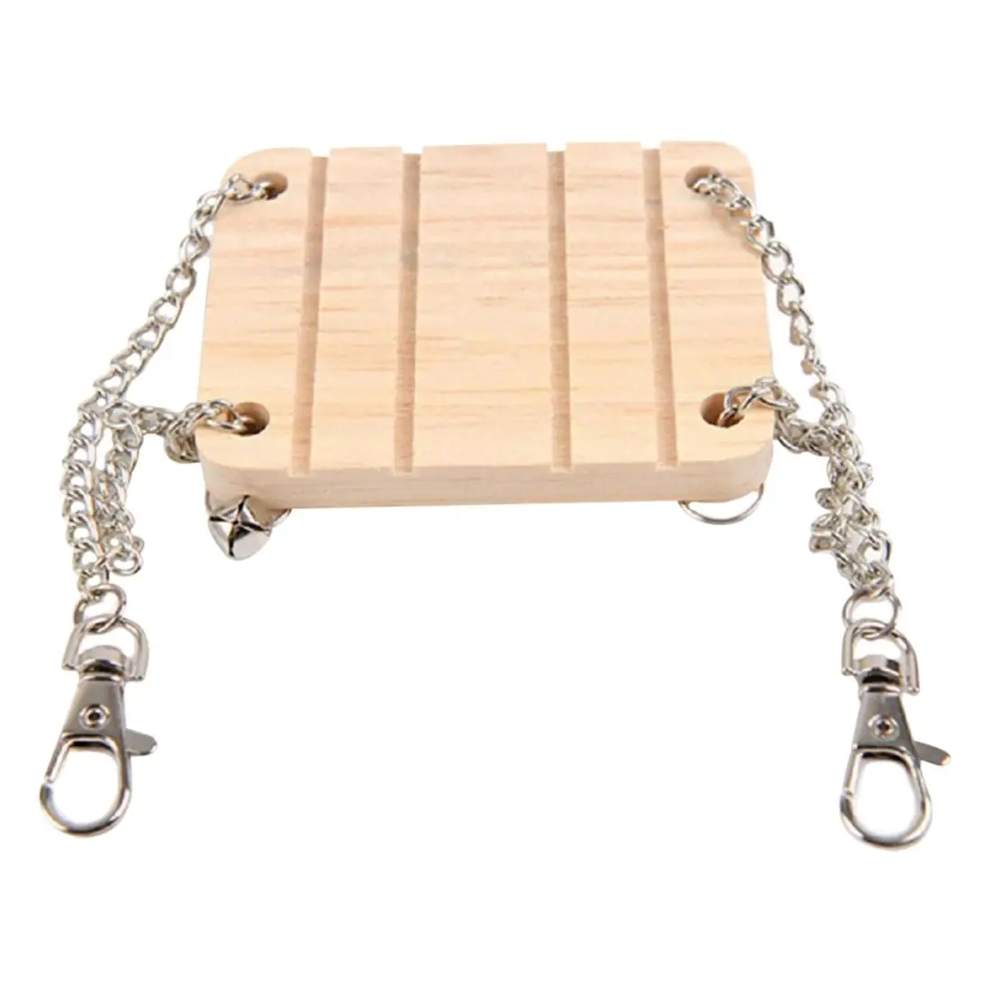 

IALJ Top Wooden Hamster Toy Swing Bell Rat Bird Mouse Exercise Cage Hanging Pet Play