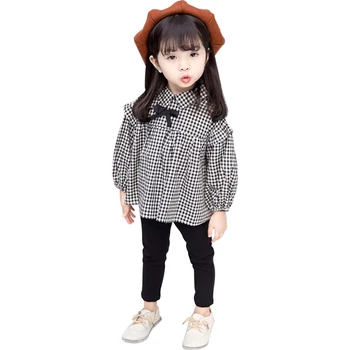 

Girls suit 2019 spring and autumn new girls shirts leggings set small children Korean version of the female treasure two-piece