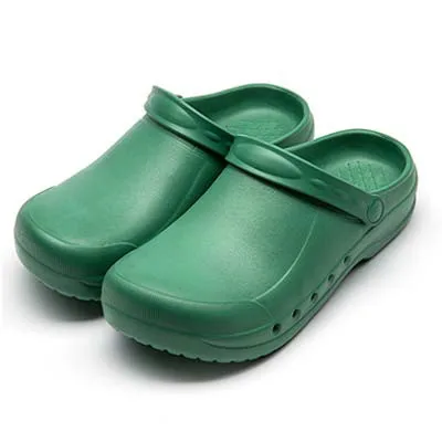 Viaoli медицинская обувь резиновые шлепанцы Доктор Медсестры противоскользящая защитная обувь для операционной лаборатории тапочки Рабочая одежда - Цвет: Зеленый