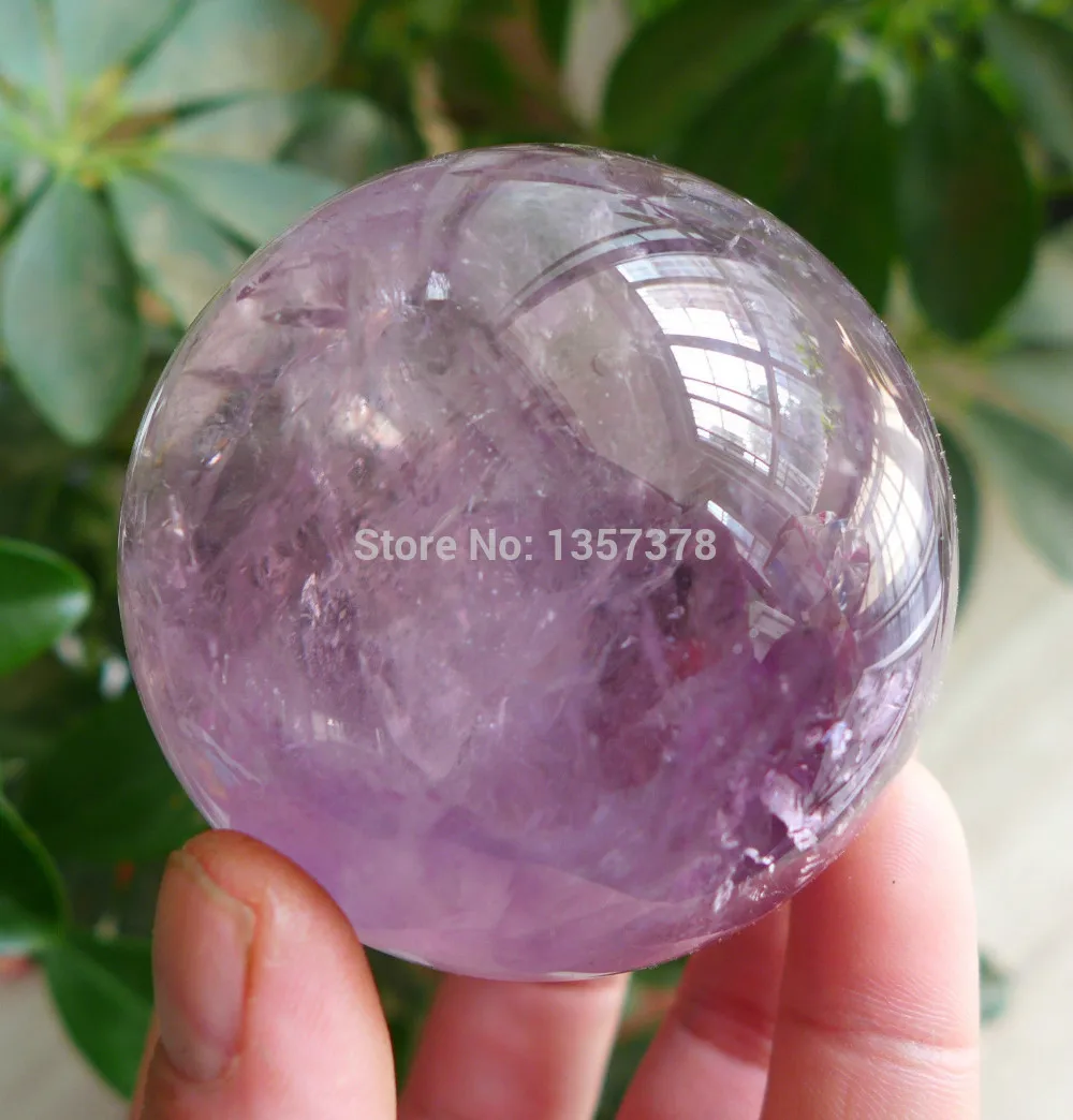 huij 00199 Pretty Natural Polished Amethyst Quartz Crystal Sphere ball healing 60MM |