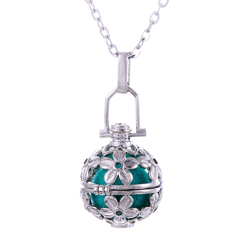 

Fower Aroma Diffuser Necklace Antique Vintage Lockets Pendant Perfume Essential Oil Aromatherapy Locket Necklace Pearl Cages