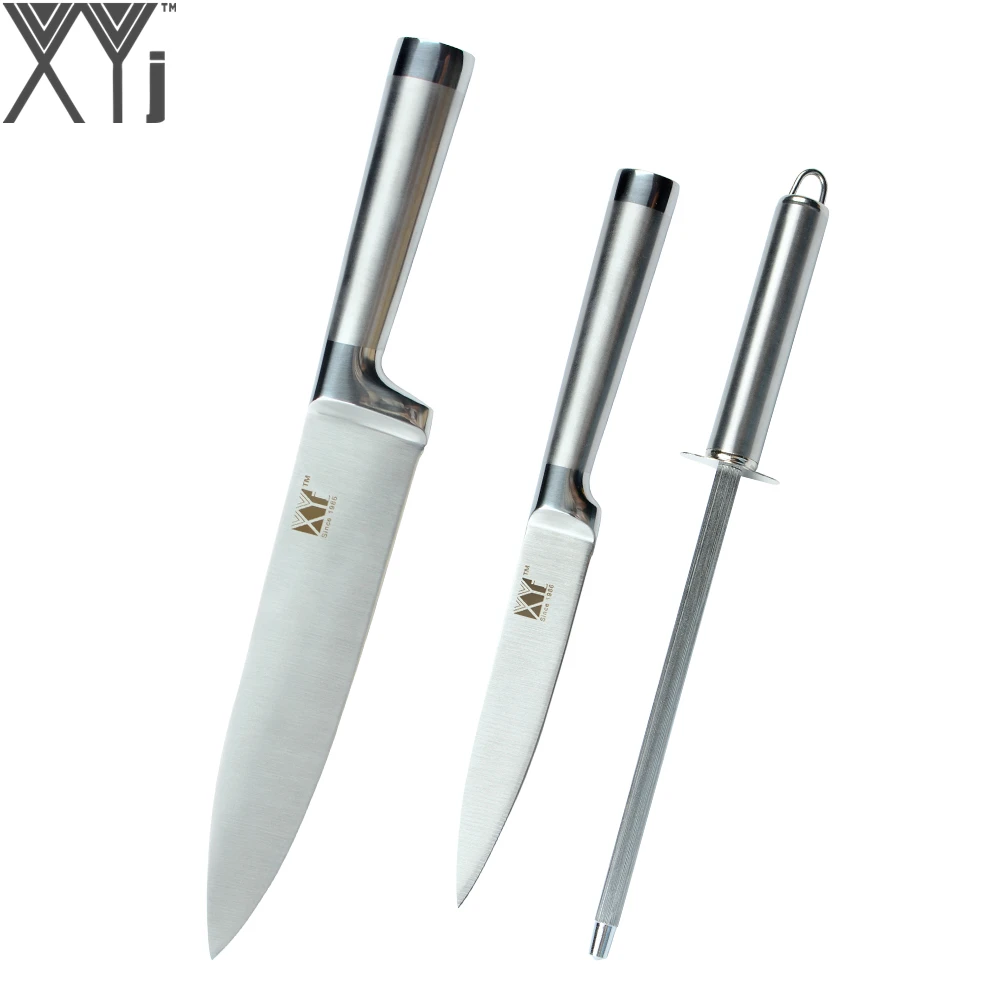 XYj Brand Professional Kitchen Knives 8" Chef 5" Utility Knife Sharp Stainless Steel Knives