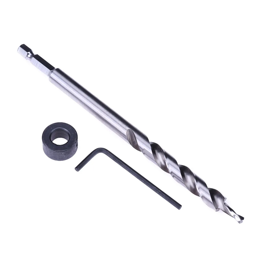 

3/8 " 9.5mm HSS Screw Drill Woodworking Oblique Hole Hexagon Handle Chamfer Tool Pilot Drill High Speed Steel Drill Bit Set