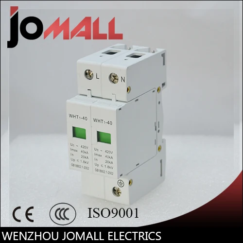 

SPD 1P+N 20KA~40KA C ~420VAC House Surge Protector protection Protective Low-voltage Arrester Device