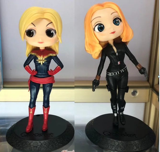 

Super Hero Captain Marvel and Black Widow Action Figures 15cm Collectible Model Toys