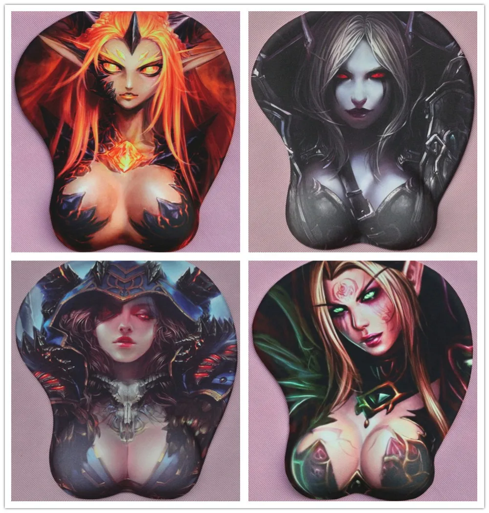 2017 new version Japanese font b anime b font 3d mouse pad wristbands Cartoon Creative WOW