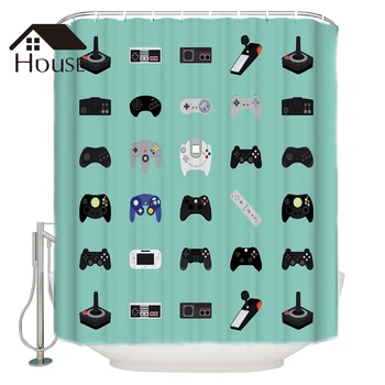 

BIGHOUSES Shower Curtain Console Evolution Fabric Shower Curtain 12 Hooks