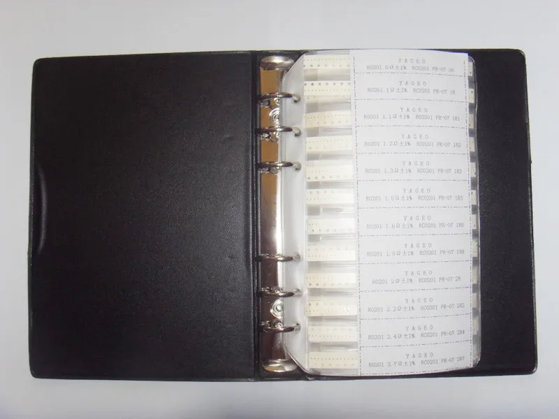 0201 SMD резистор 1/16 Вт книга с образцами 1% Допуск 170valuesx50pcs = 8500 шт. Резистор Комплект 0R~ 10 м