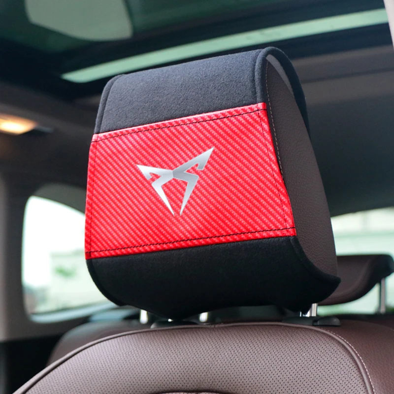 

Car styling Comfortable Soft Cushion Covers Fit For SEAT CUPRA IBIZA LEON Altea Belt Racing Car headrest cover