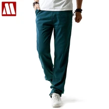 Летние модные мужские льняные штаны удобные мужские брюки повседневные штаны для бега прямые штаны размера плюс M-4XL
