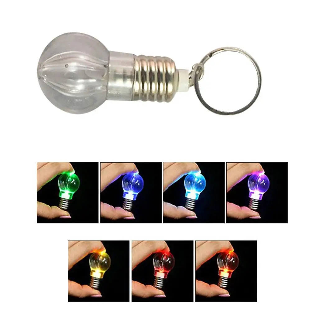 

LED Key Chain Flashlight Light Bulb Key Ring Keychain Lamp Torch Rainbow Color Keyring Gift Jewelry