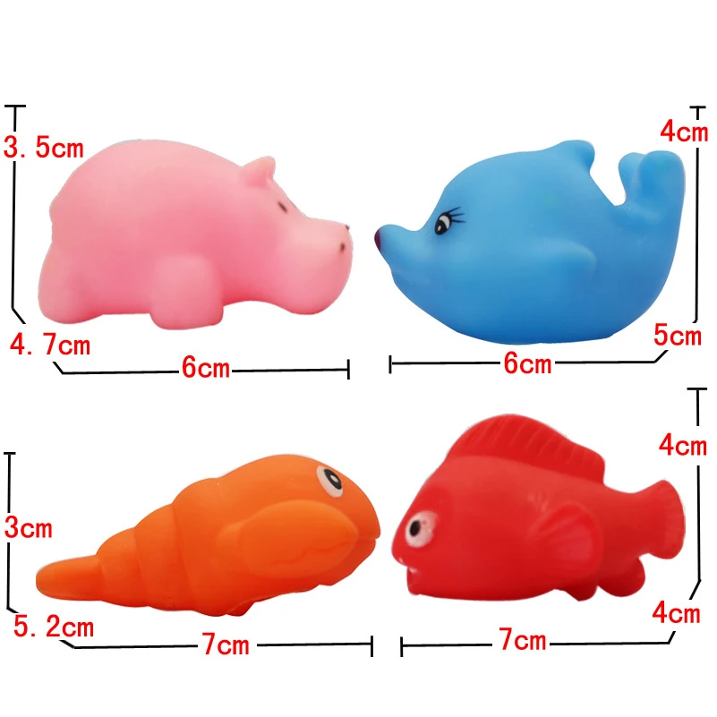 12 шт./партия, Игрушки для ванны для новорожденных, милые мини ...