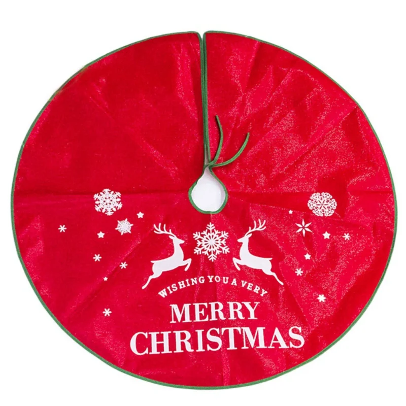 1 шт., плюшевые юбки с рождественской елкой, ковер, Рождественское украшение для дома, Санта-Клаус, елка, юбки, Новогоднее украшение, елка, юбка - Цвет: Красный