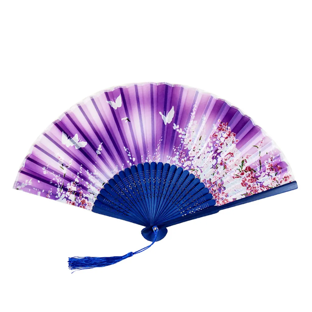 Складной веер Карманный вентилятор бамбуковые вееры женские выдолбленные бамбуковые ручной вентилятор# NN704 - Цвет: I