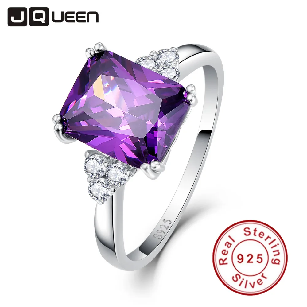 Vintage Jewelry 5.25ct Amethyst 925 Sterling Silver Ring emerald Cut Purple Nature stone Women Wedding Anel Aneis Gemstone Rings Vintage Jewelry 5.25ct Amethyst 925 Sterling Silver Ring emerald Cut Purple Nature stone Women Wedding Anel Aneis Gemstone Rings