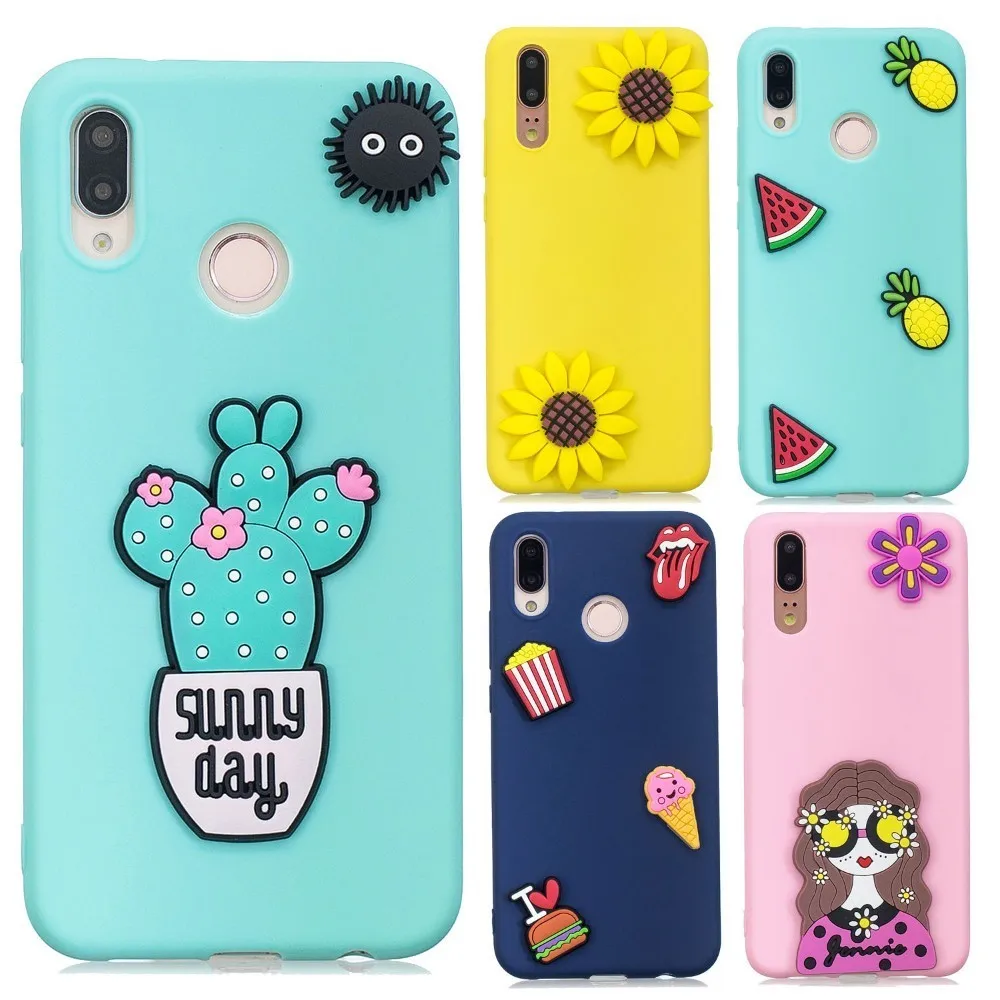 

3D Silicon Cartoon Cute Rainbow Horse Candy Color Case For Hauwei P8 P9 P10 P20 lite Pro Nova 3i 3E 2i P Smart 2017 Cactus Cover