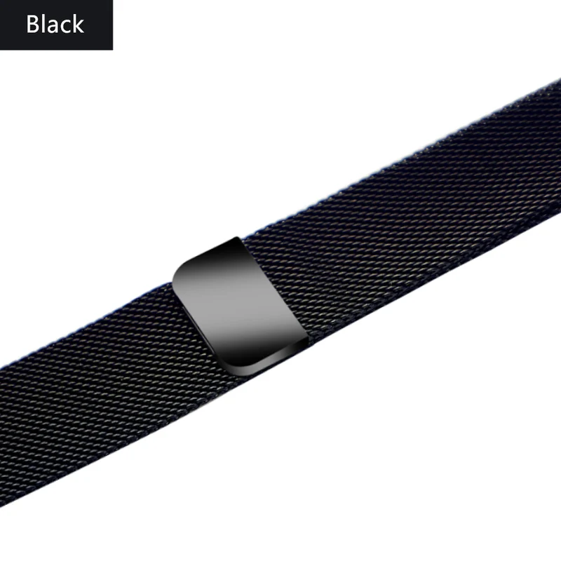 black Ремешок для apple watch 4 3 5 42mm 44mm apple watch band Миланская петля металлическая сетка ремешок для часов iwatch series 5 4 - Цвет ремешка: black