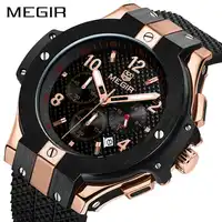 MEGIR Chronograph Sport Watch Men Creative Big Dial Army Military Quartz Watches Clock Men Wrist Watch Hour Relogio Masculino