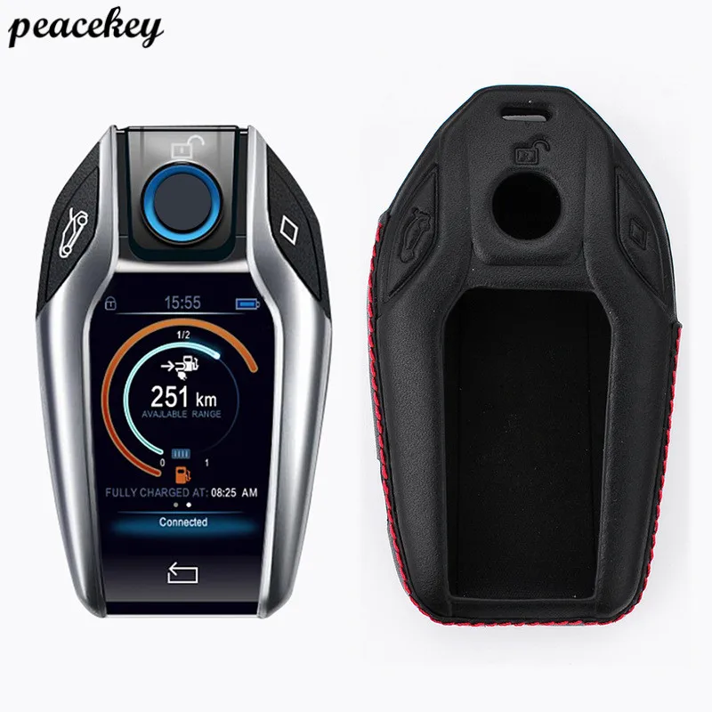 

Peacekey High Quality Car 4D Genuine Leather Key Case Holder Wallet For BMW G12 5 7 Series 730i 740i 750i Auto Accessories