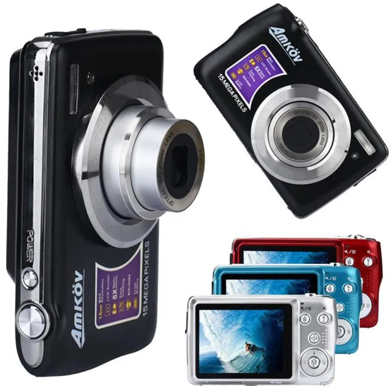

T2 CDOE3 2.7 Inch TFT 3X Optical Zoom 15MP 1280 X 720 HD Anti-shake Smile Capture Digital Video Camera Photo Express Software