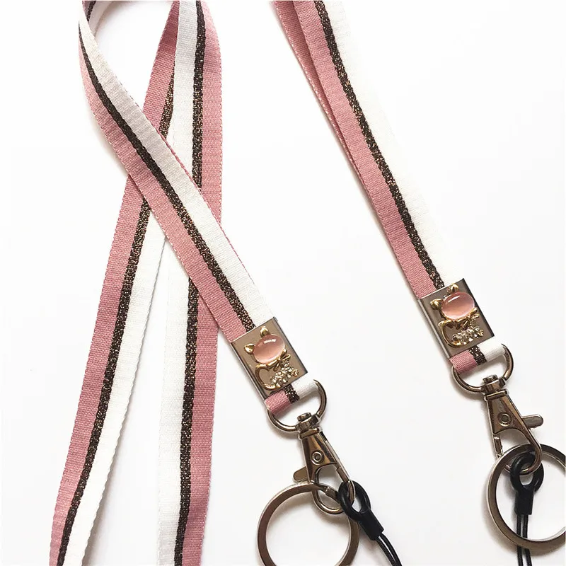 

bling fox lanyard long strap and wrist string for cellphone and keychain