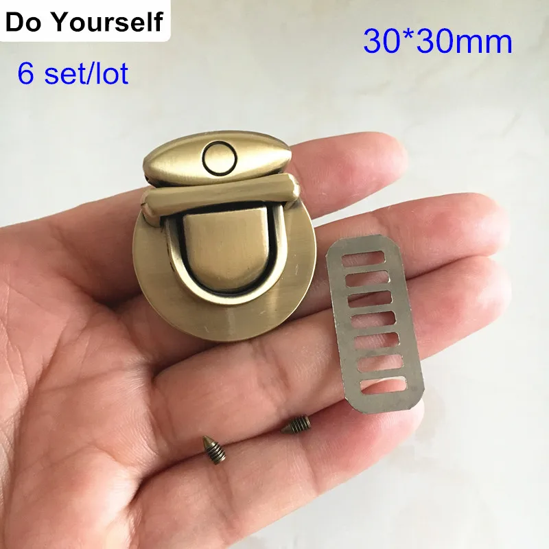 

Free Shipping - 6 pcs/lot Purse lock twist purse turn lock clutch clock,Turn Lock Fastener,Purse Twist Lock,Latch 30*30mm
