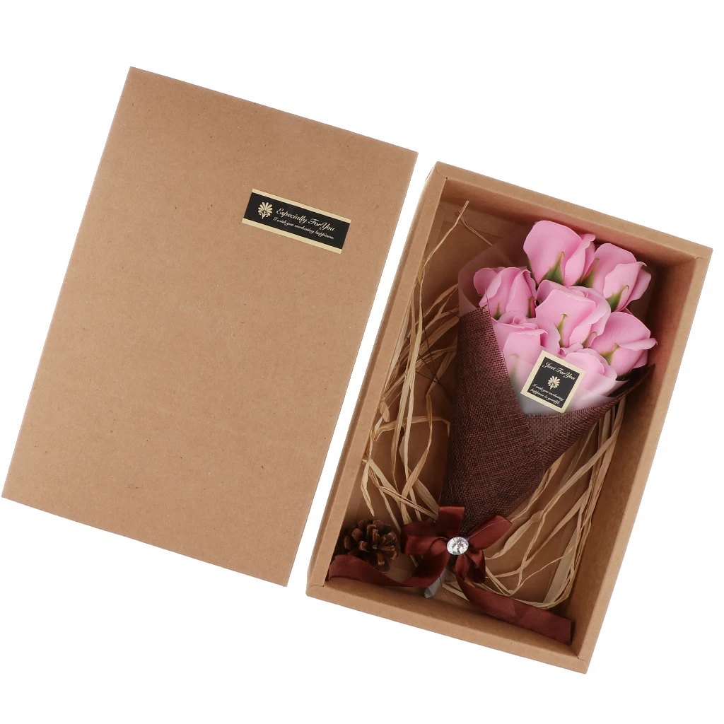 7pcs Soap Rose Flowers Box Birthday Creative Wedding Valentine Gift