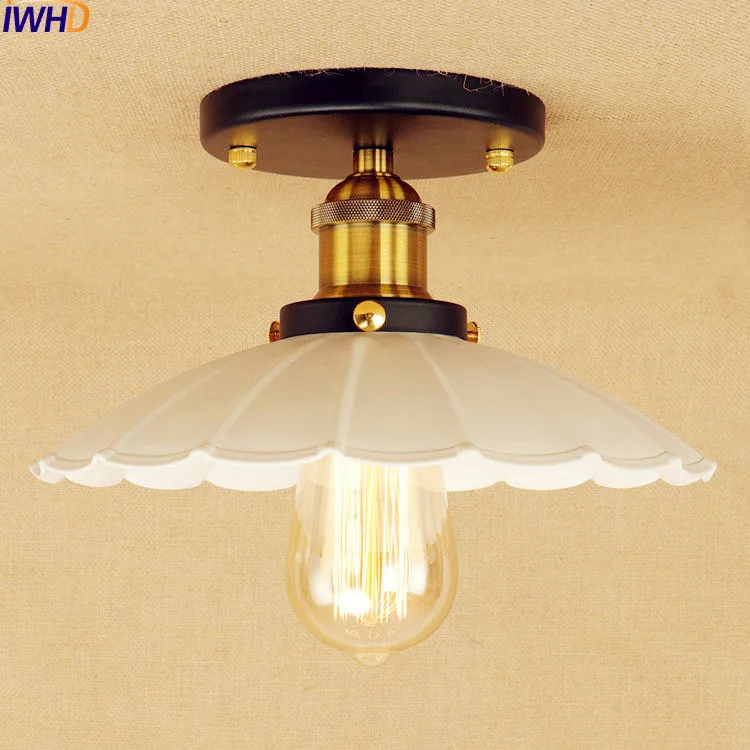 White LED Vintage Ceiling Light Fixtures Balcony Aisle Lampen Plafondlamp Luminaire Loft Style