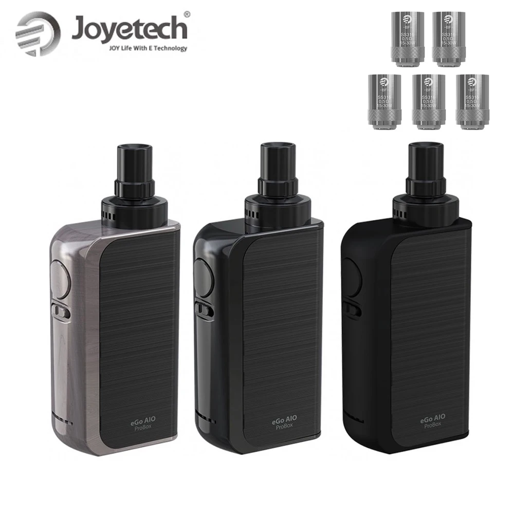 

Original Joyetech eGo aio 2100mAh 2ml aio proBox kit with BF SS316 coil head All In One kit Electronic Cigarette pro Box kit