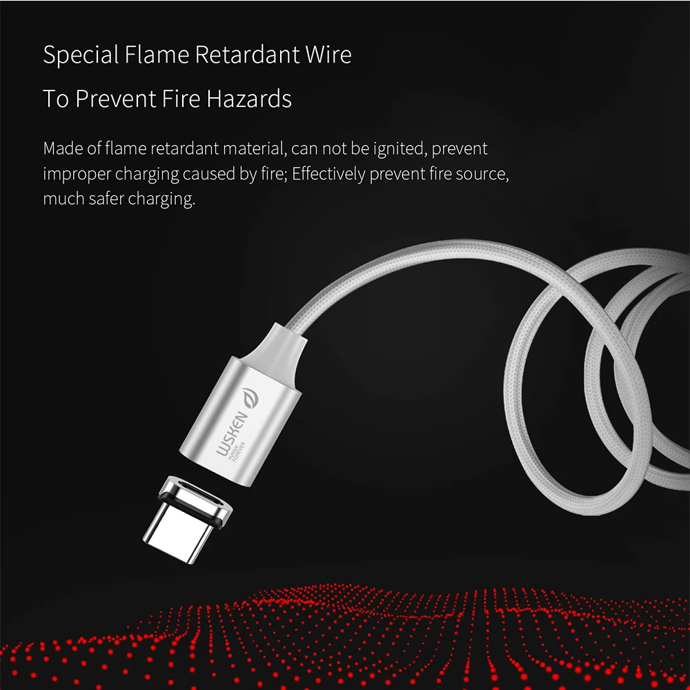 Магнитный зарядный кабель WSKEN X2 для iPhone USB Type C 3A Micro Кабель адаптер|Кабели