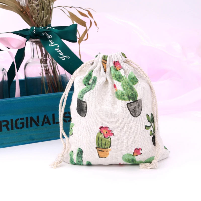 Wholesale 50pcs/lot 14*16cm Cute Cotton Fabric Drawable Bags Fashion Gift Jewelry Display Packaging Storage Pouch Can Print Logo | Украшения